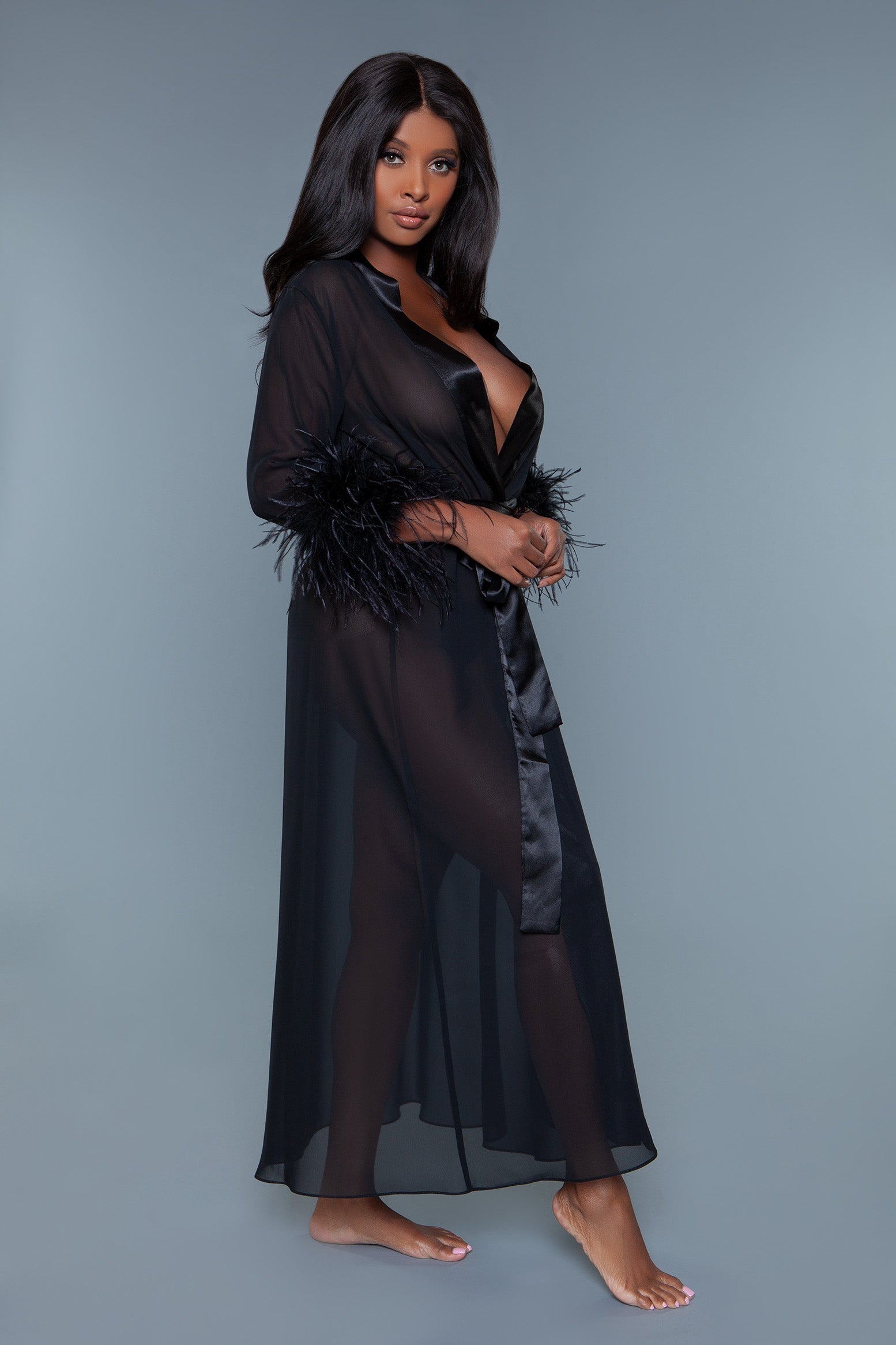 Sahar Robe - Black - View 2