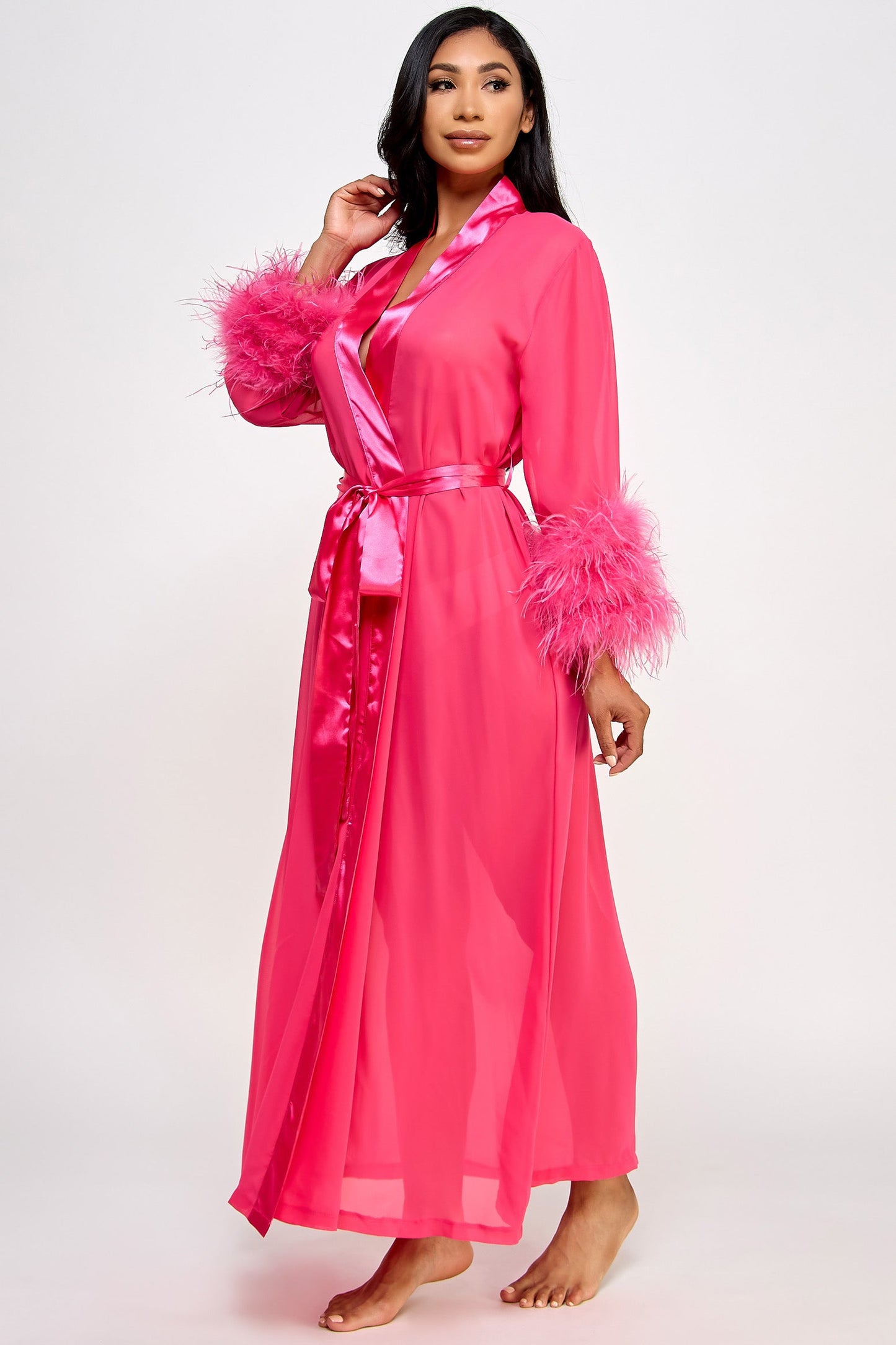Sahar Robe - Hot Pink - View 2