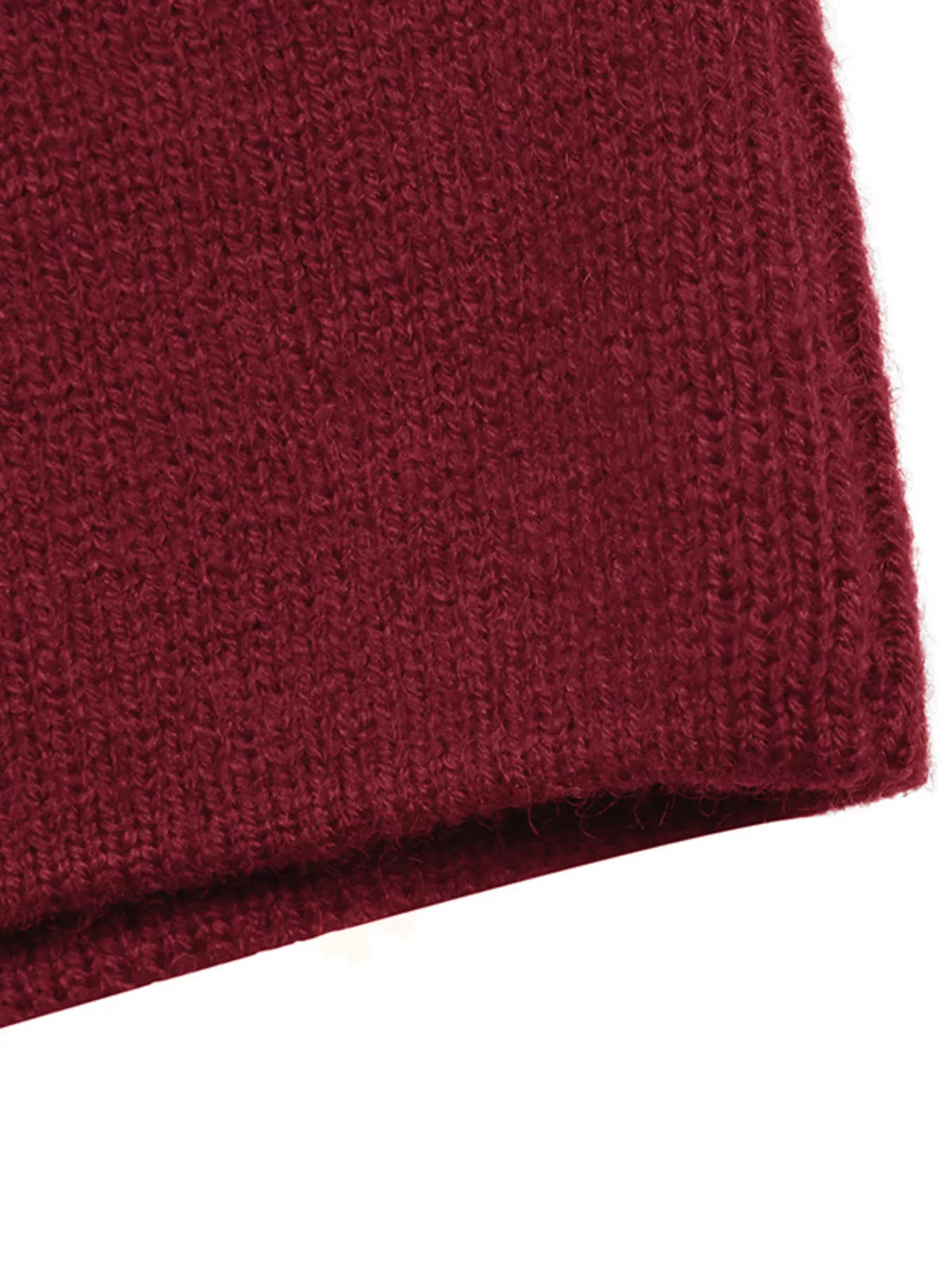 Bow Button Up Knit Cardigan - Burgundy - View 10