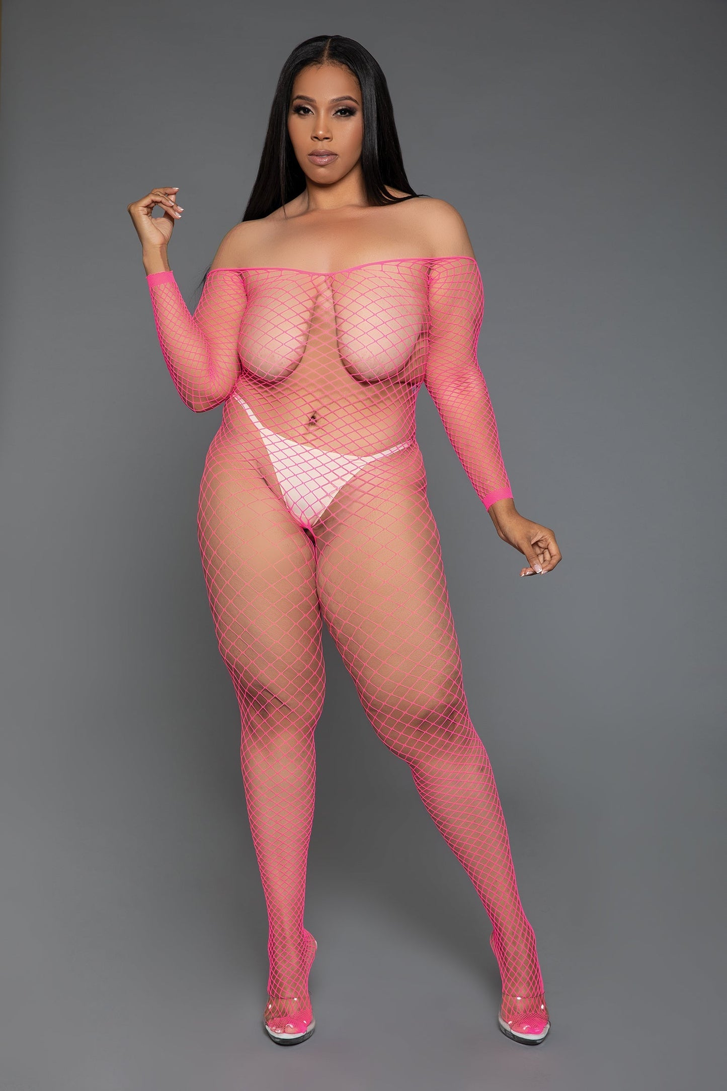 Catch Me Bodystocking - Hot Pink - View 4