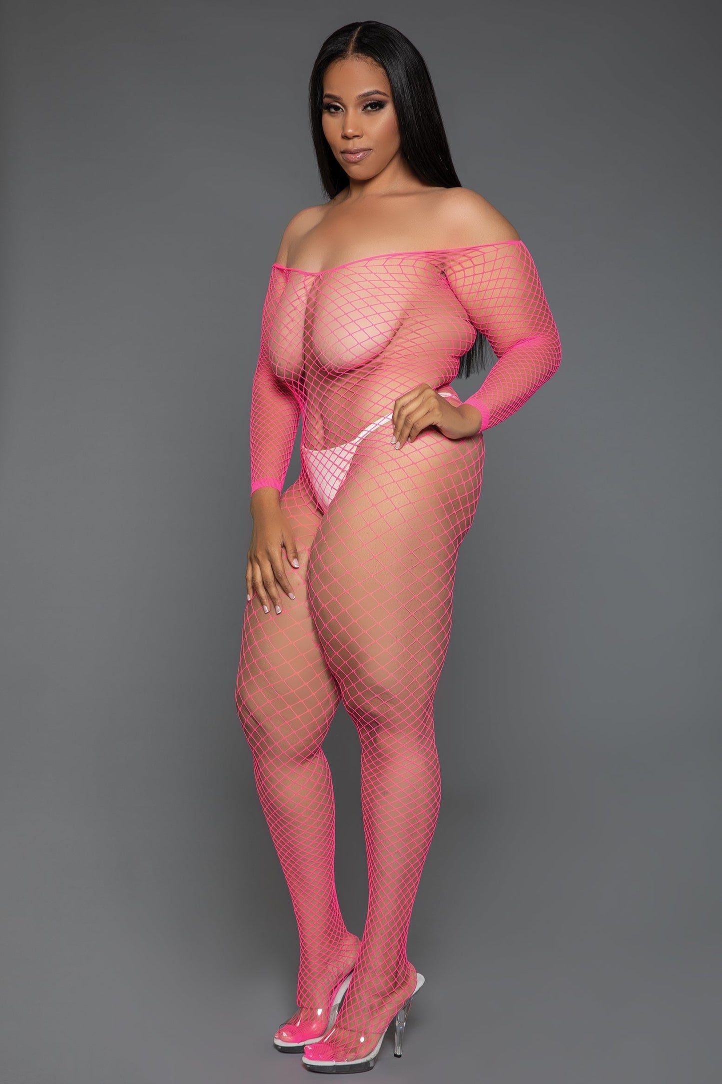 Catch Me Bodystocking - Hot Pink - View 5