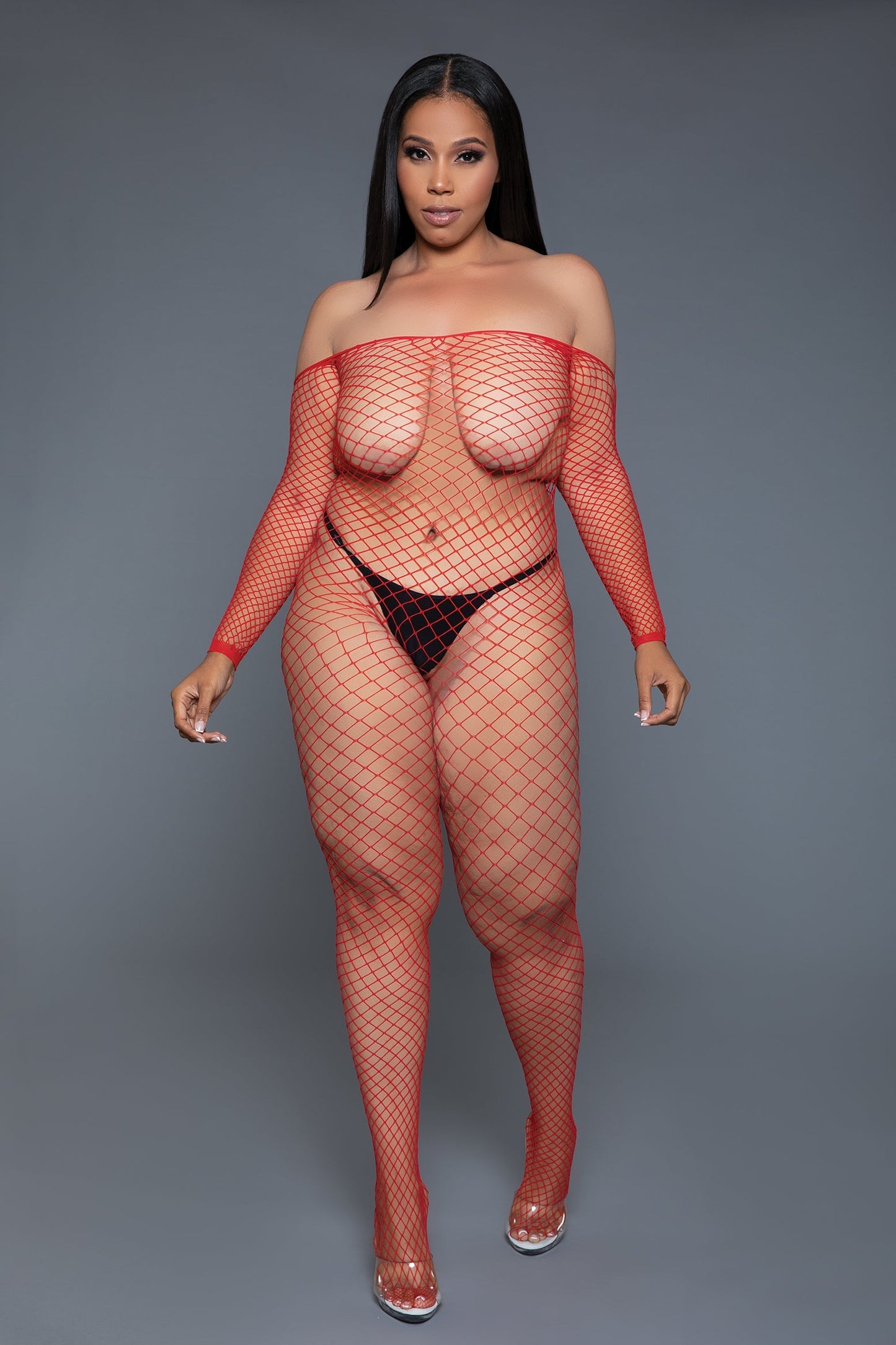 Catch Me Bodystocking - Red - View 4