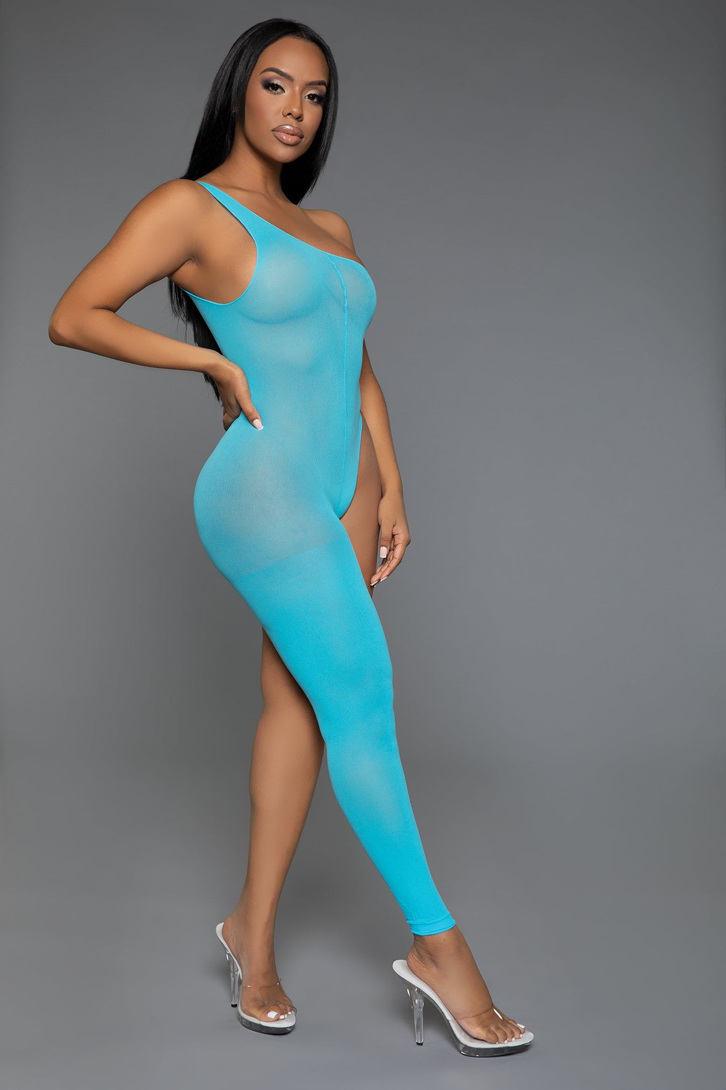 Tell Me You're Mine Bodystocking - Turquoise - View 1
