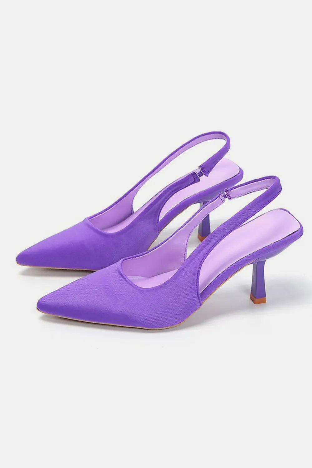 PU Leather Point Toe Pumps - Vivid Violet - View 5