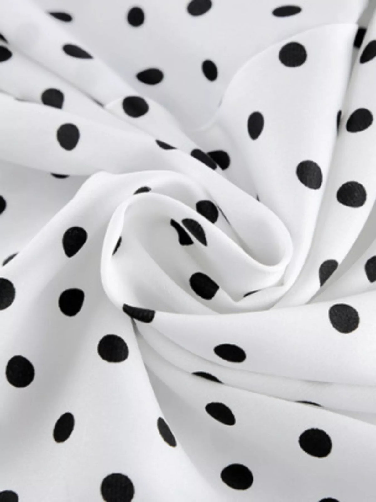 Polka Dot Mermaid Maxi Skirt - White - View 9