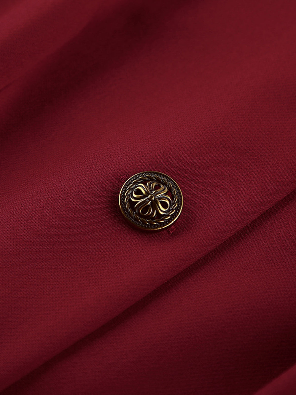 Button Up Peplum Blazer & Skirt Set - Burgundy - View 14