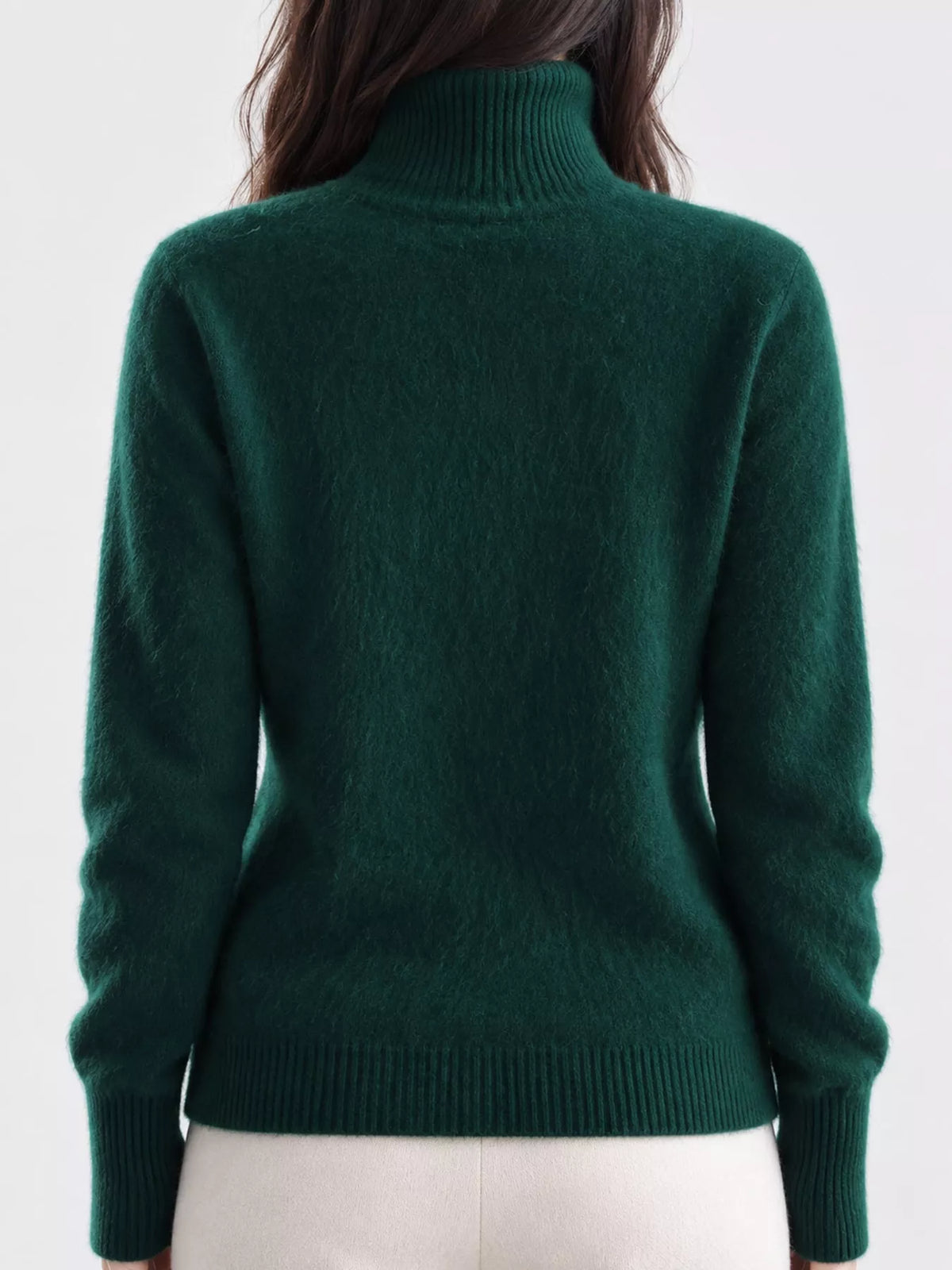 Full Size Turtleneck Long Sleeve Sweater Plus Size - Dark Green - View 74