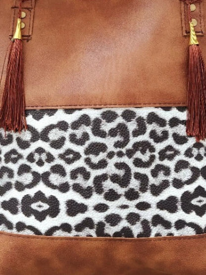 Tassel Leopard Tote Bag - Caramel - View 4