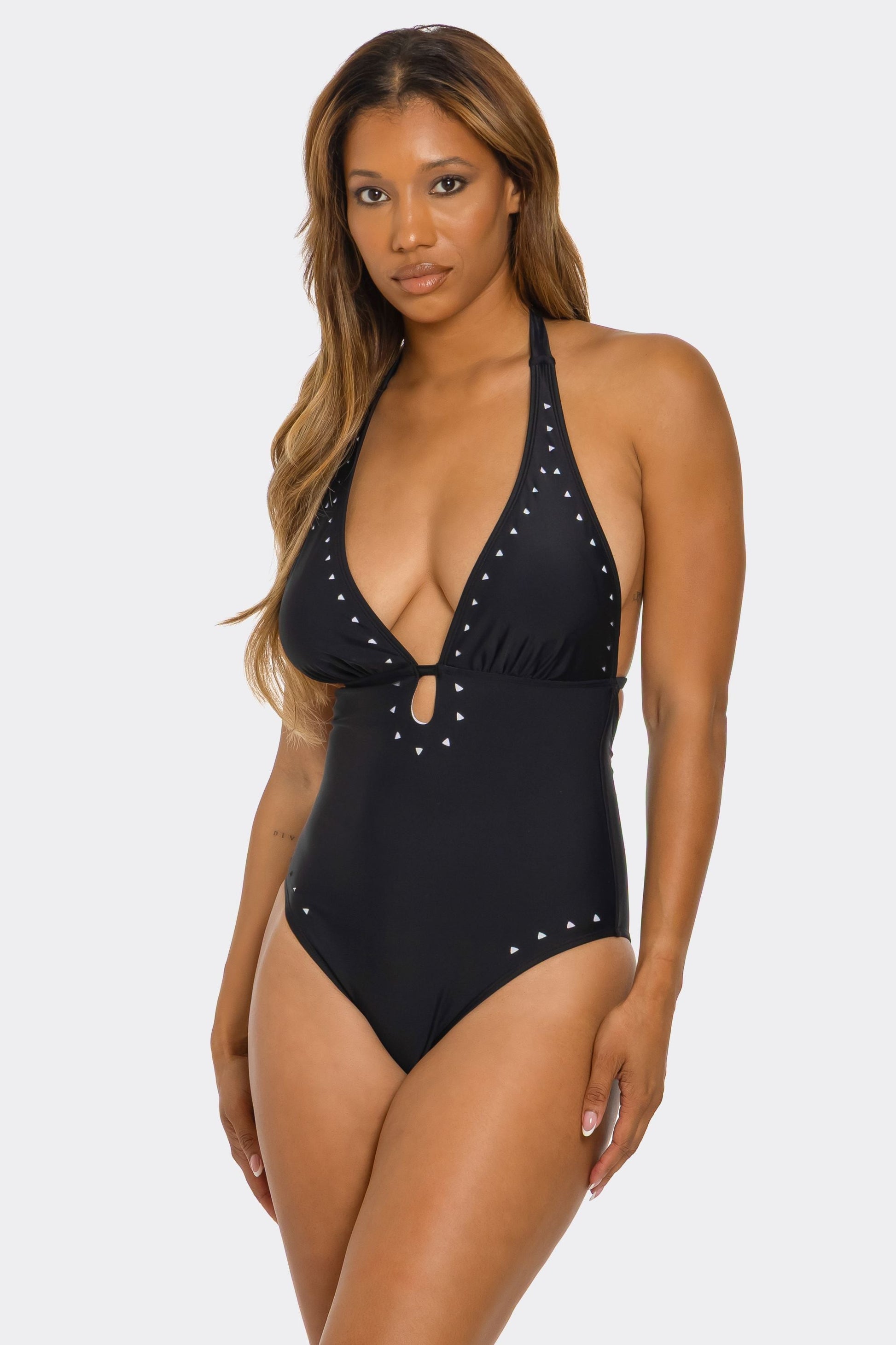 Geo Accent Swimsuit, front view