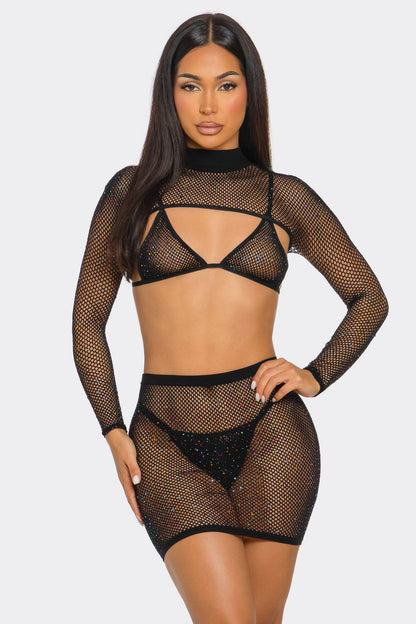 Shimmer With Me Bodystocking Set, detail view