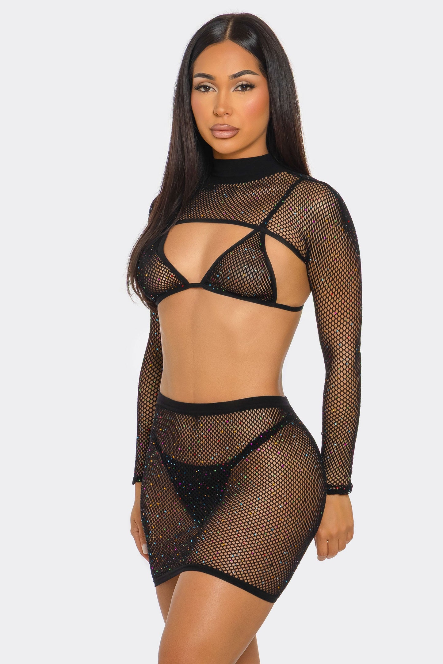 Shimmer With Me Bodystocking Set, back view