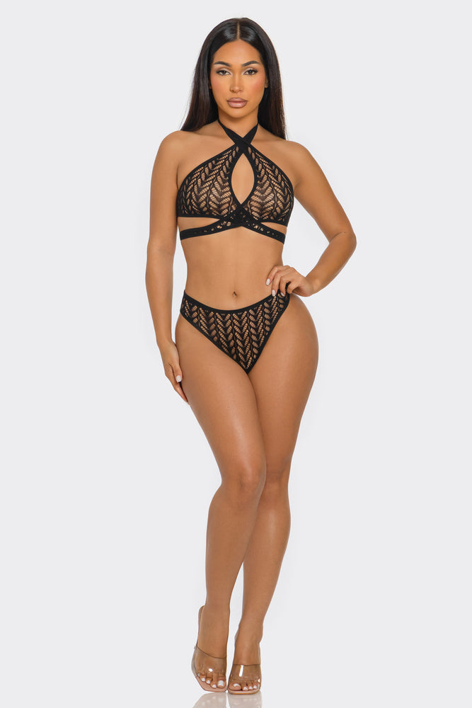 Wicked Nights Bodystocking Set, back view