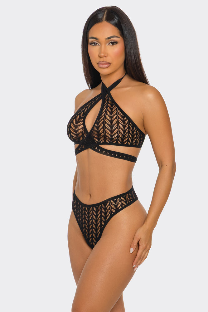 Wicked Nights Bodystocking Set, front view