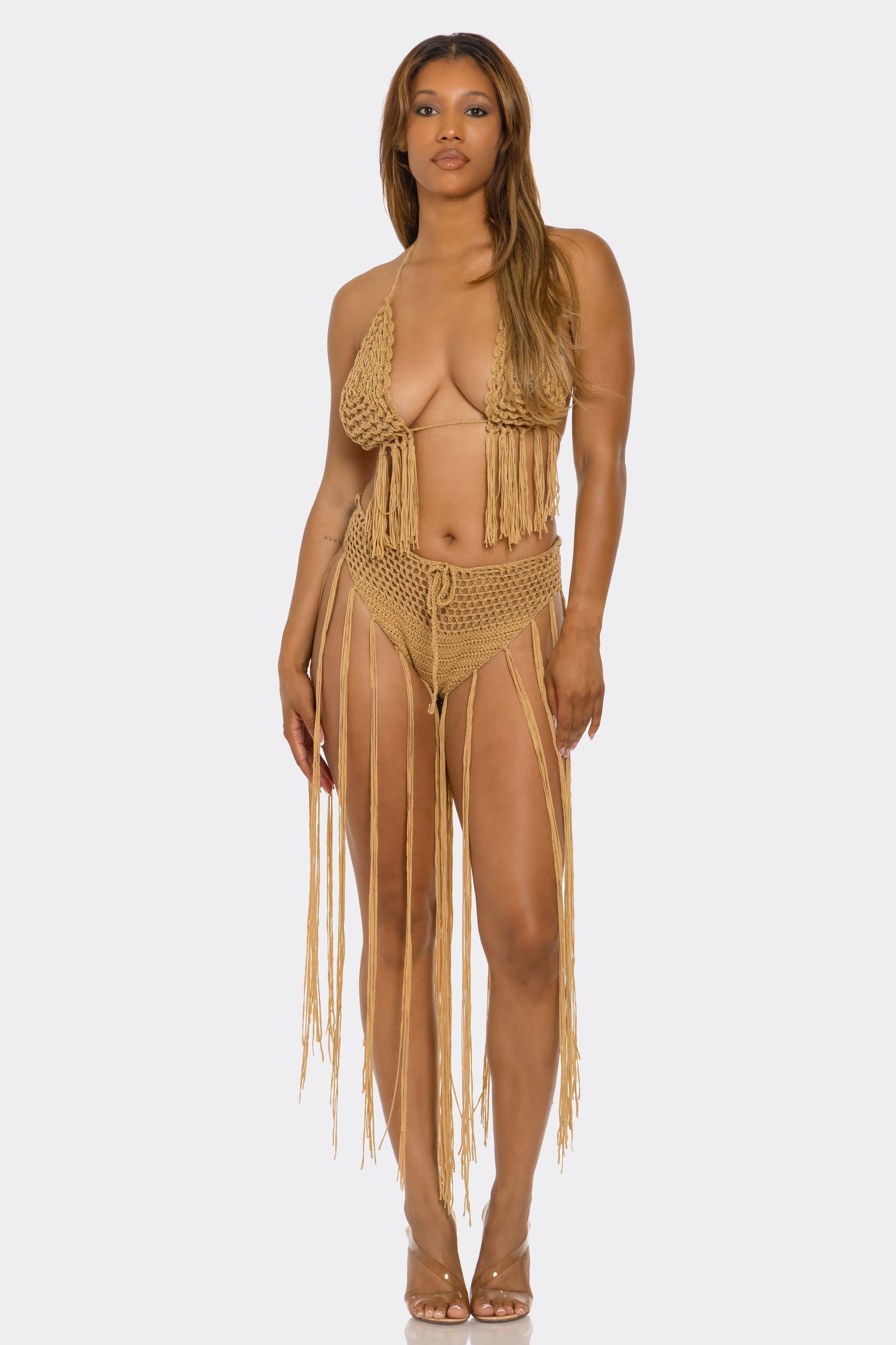 Fringe Fever Bikini - Tan - View 3