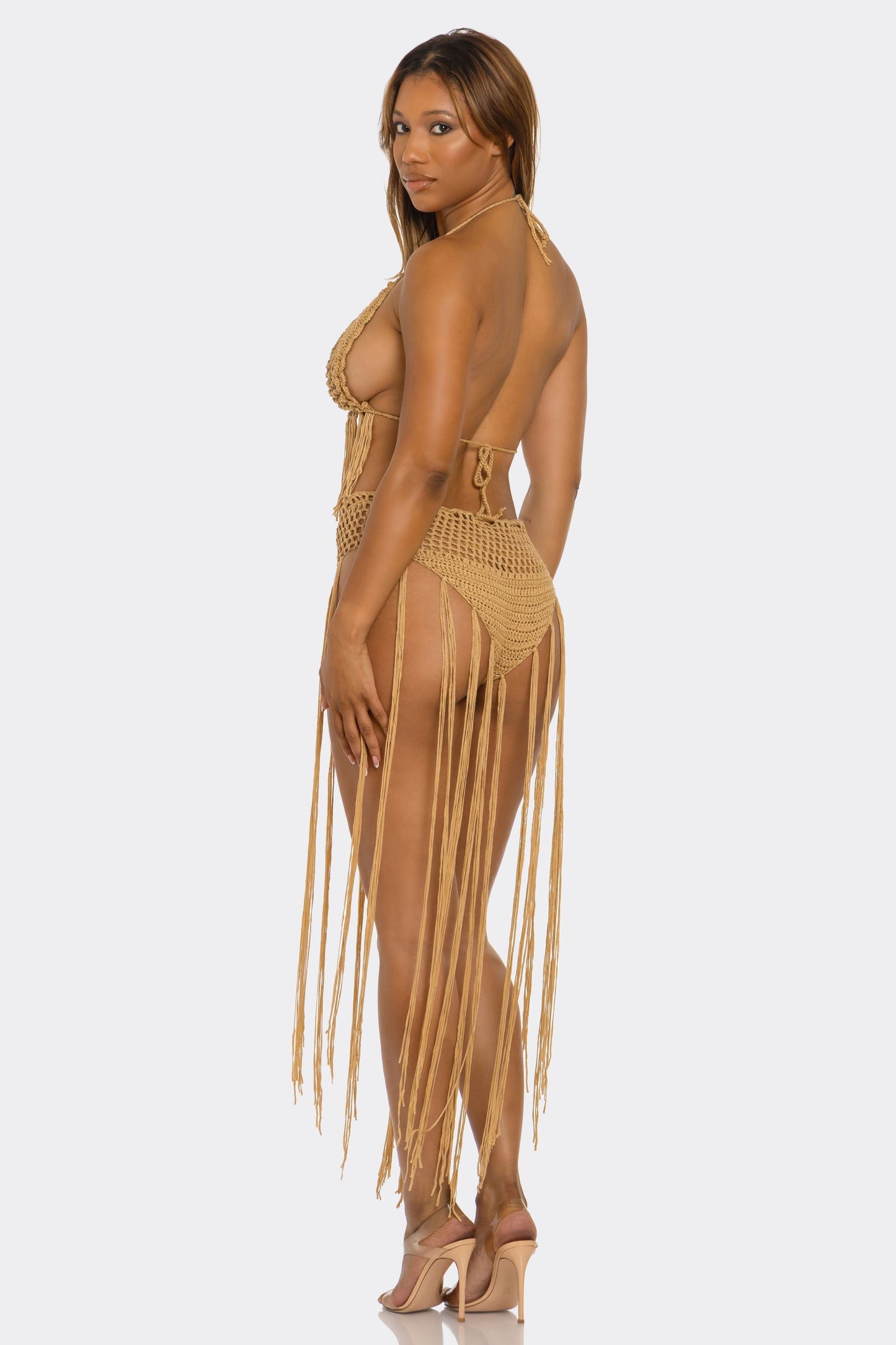 Fringe Fever Bikini - Tan - View 1