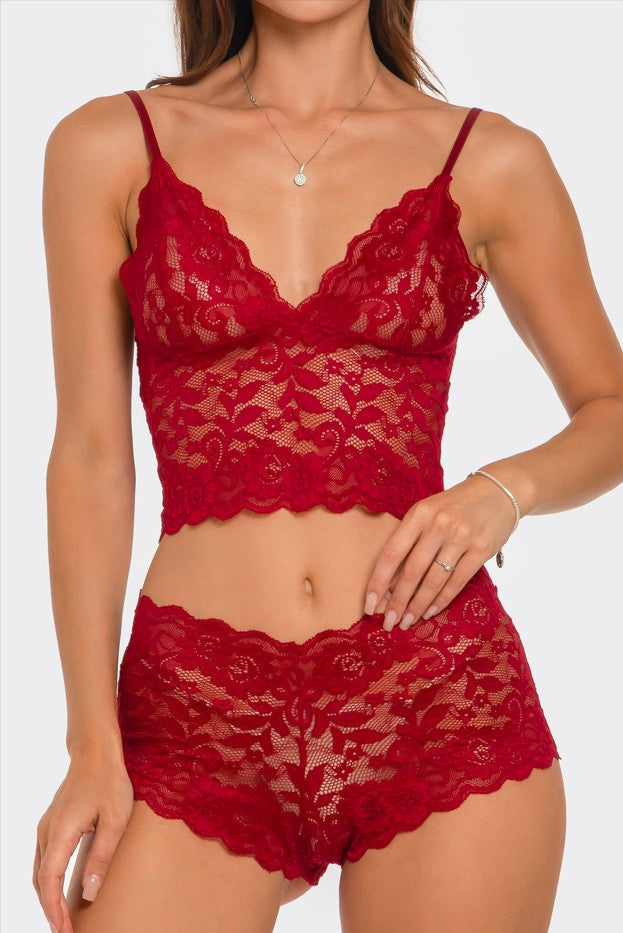Eye On You 2 Piece Set - Burgundy - View 1