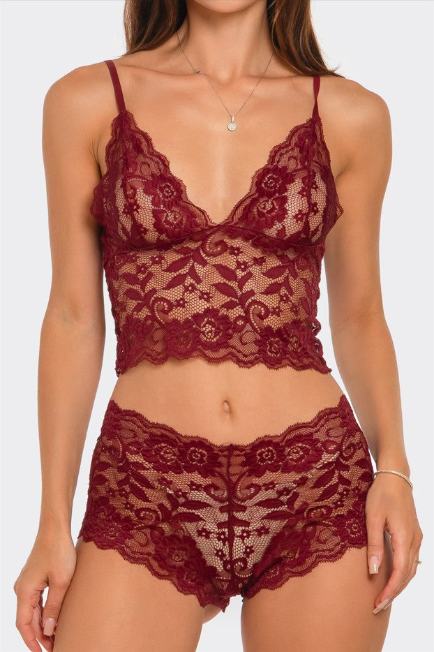 Eye On You 2 Piece Set - Wine - View 1