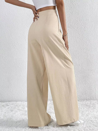 Pleated Wide Leg Pants - Apricot - View 4