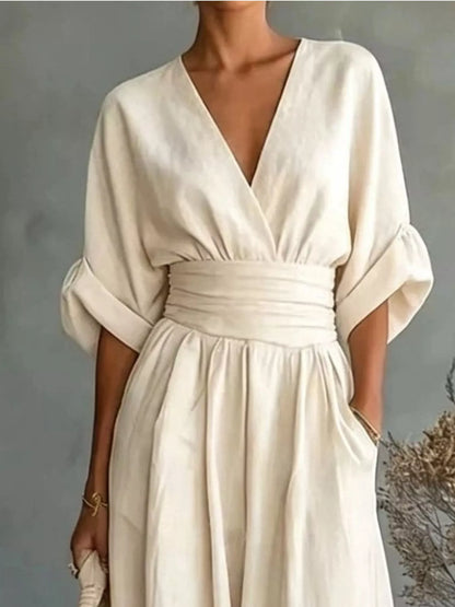 Full Size Half Sleeve Wide-Leg Jumpsuit Plus Size - Light Blue - View 2
