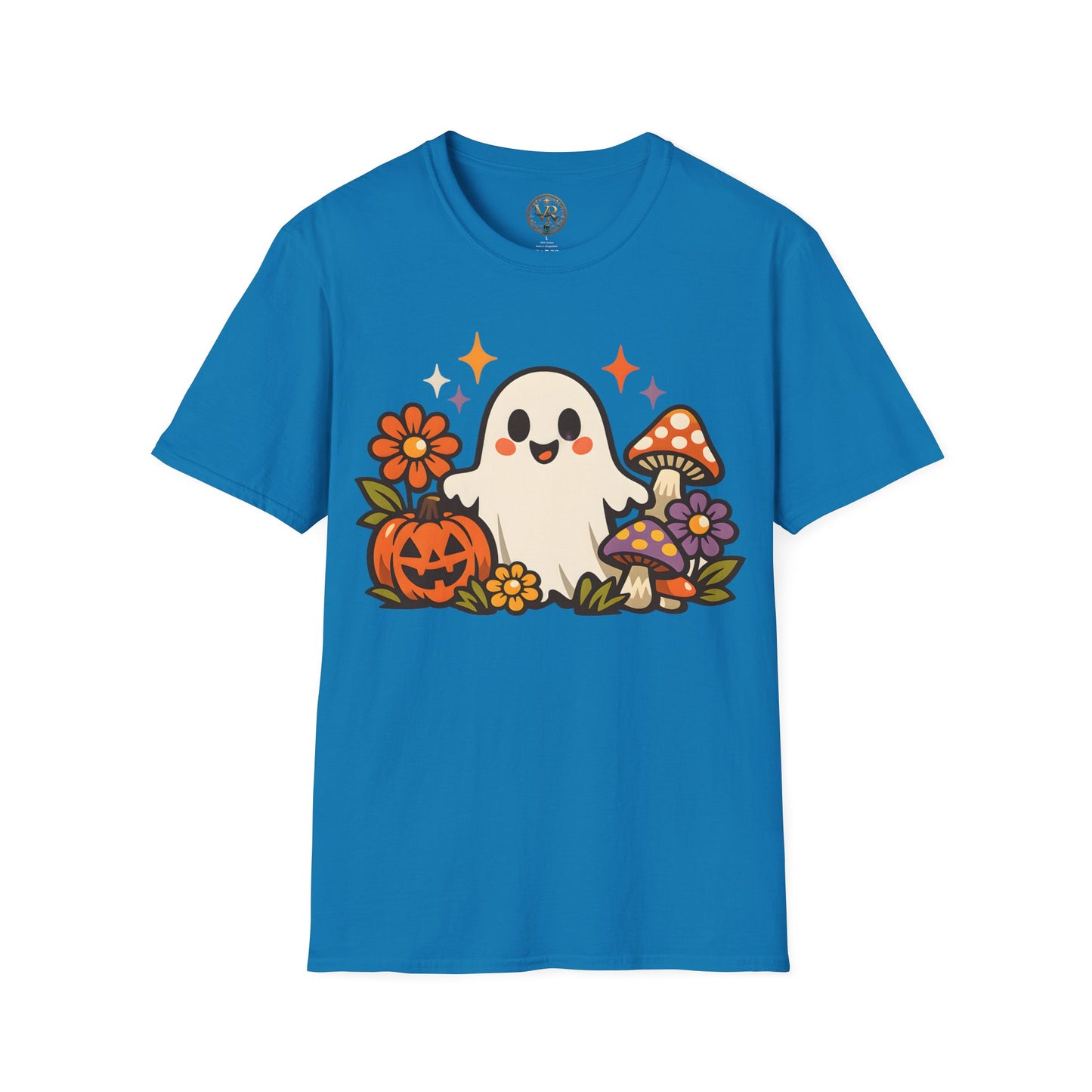 Pumpkin Floral Ghost Tee - Sapphire - product view 1 - Sapphire