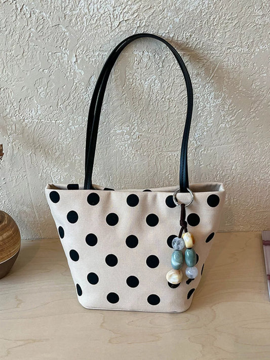Polka Dot Shoulder Bag - Black - View 2