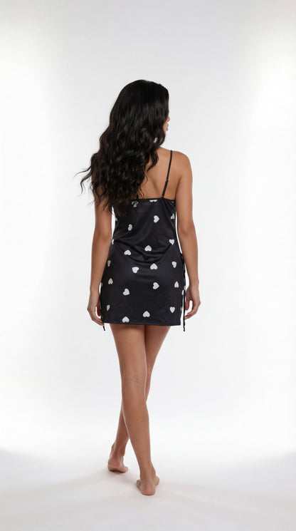 Heart of the Night Slip - White/Black - View 2