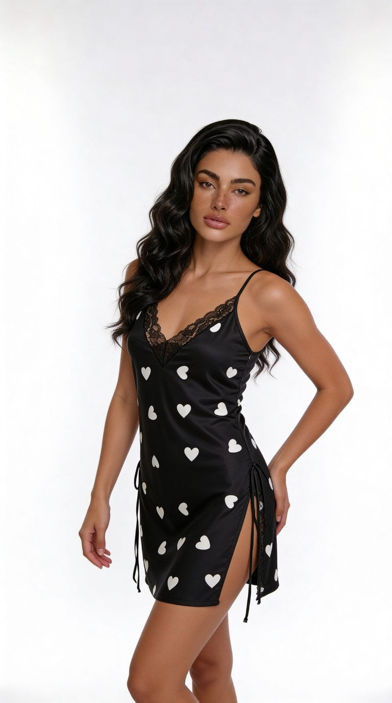 Heart of the Night Slip - White/Black - View 4