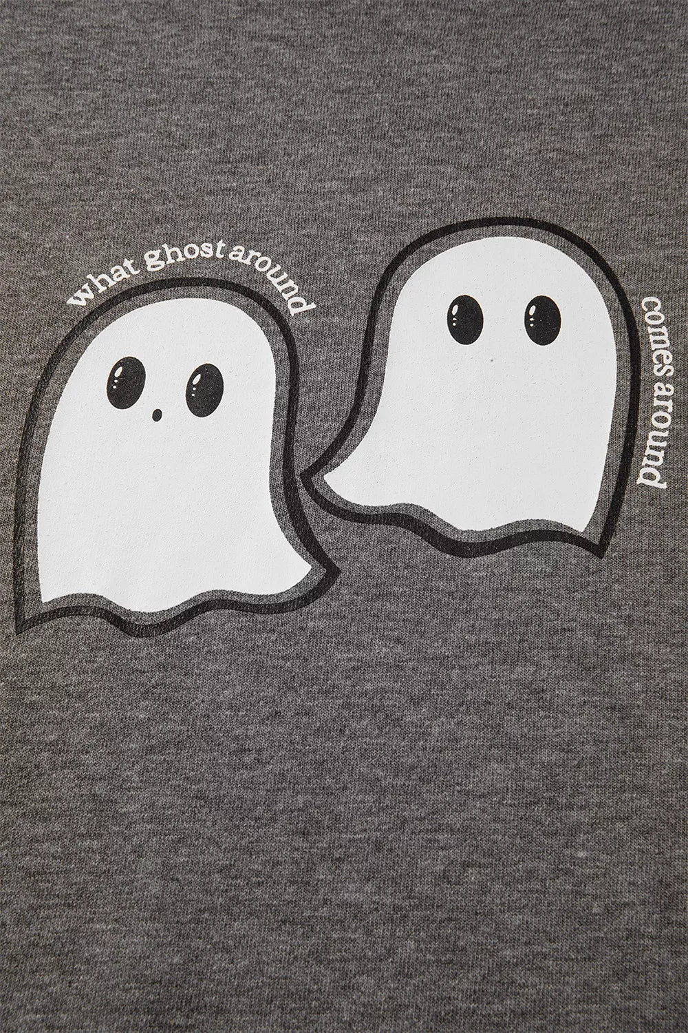 Halloween Ghost Print Mineral Wash Oversize Hoodie - Dark Gray - View 6