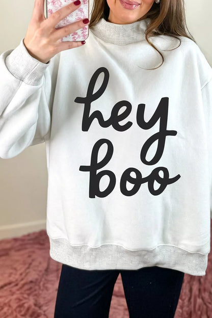 Reversible Halloween Graphic Mock Neck Tunic Sweatshirt - All Colors - View 3