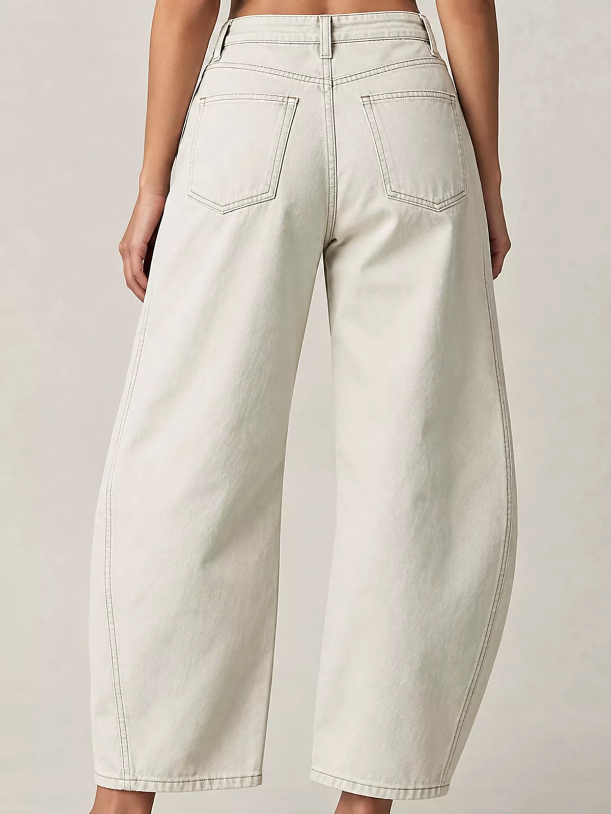 Barrel-Leg Jeans - White - View 16