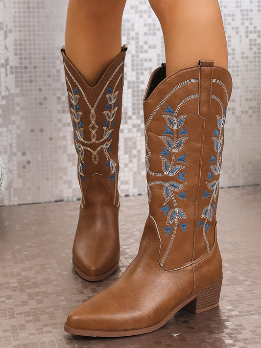 Point Toe Block Heels Boots - product photo 2