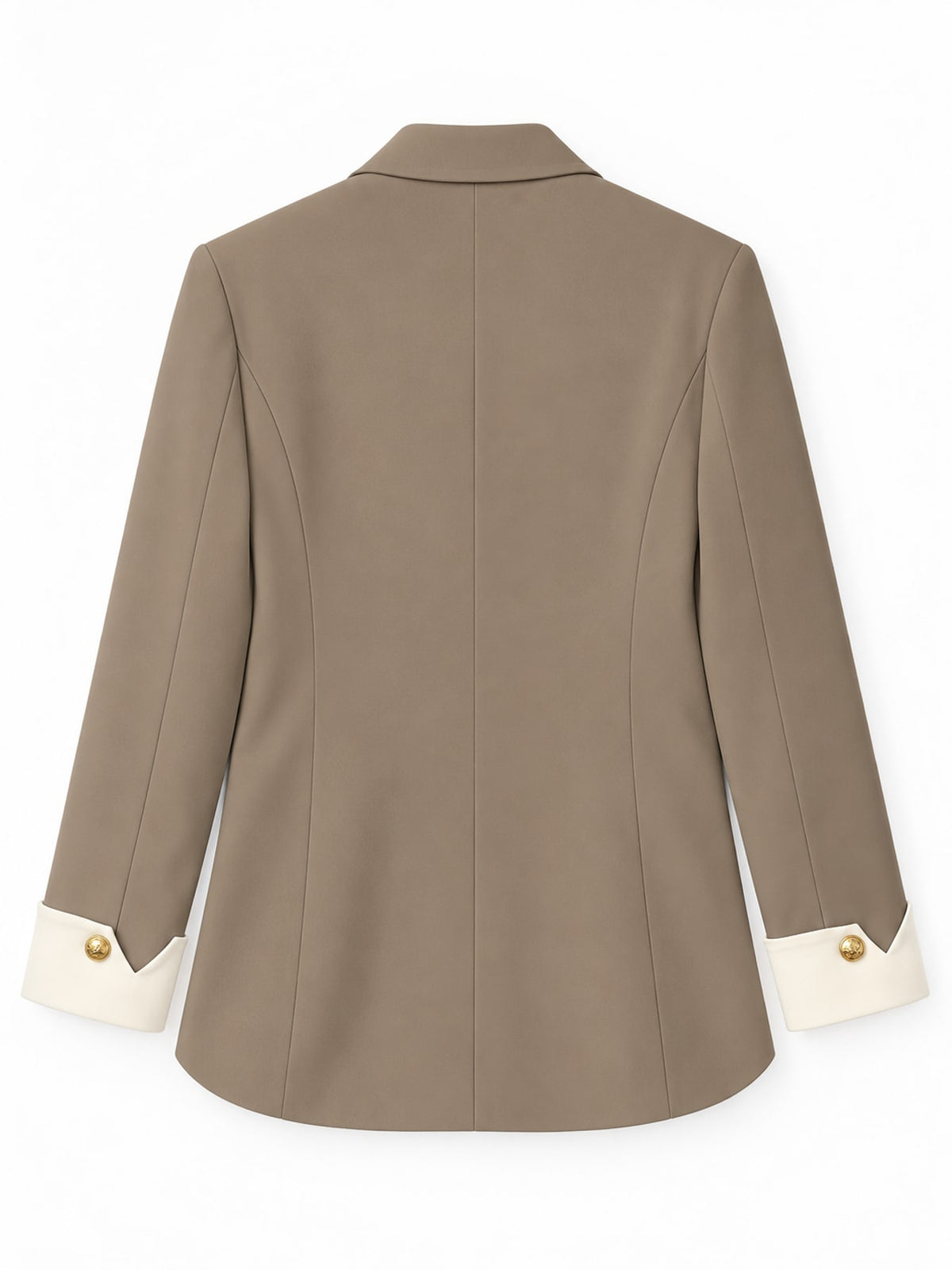 Full Size Single-Breasted Blazer with Gold Button Accents Plus Size - Khaki - View 10