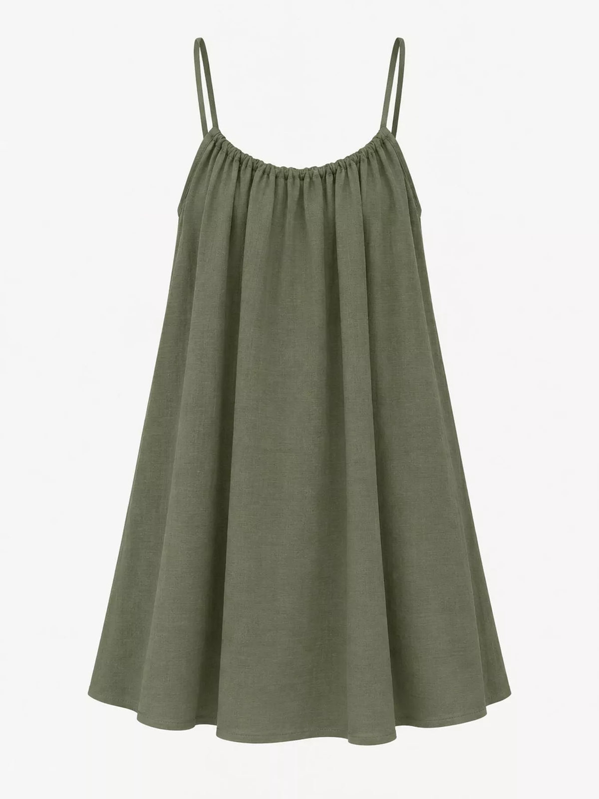 Full Size Backless Spaghetti Strap A-Line Mini Dress Plus Size - Army Green-Style C - View 69