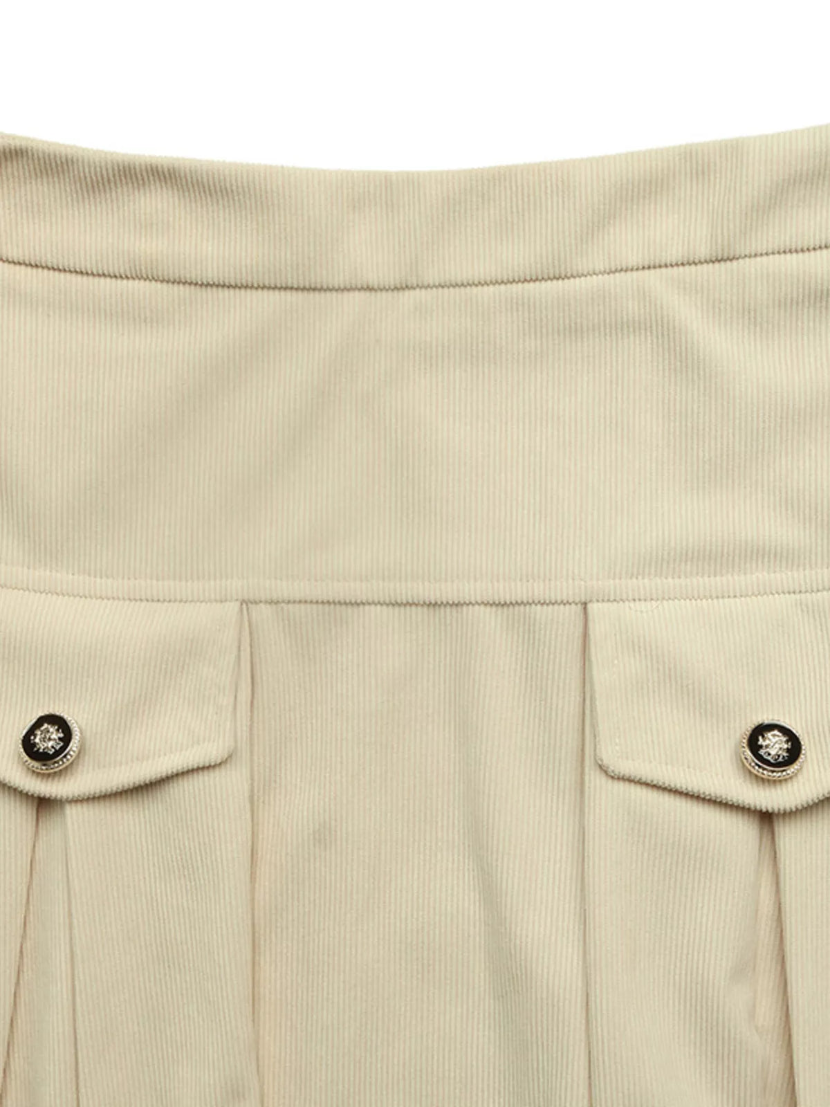 High Waist Pleated Midi Skirt - Khaki - View 11