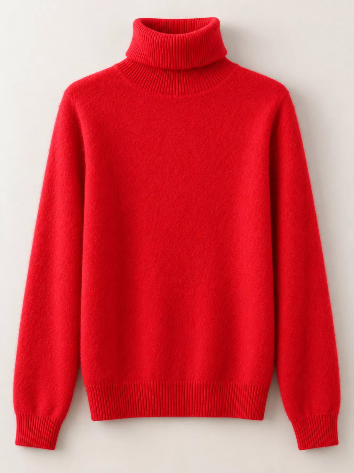 Full Size Turtleneck Long Sleeve Sweater Plus Size - Bright Red - View 87