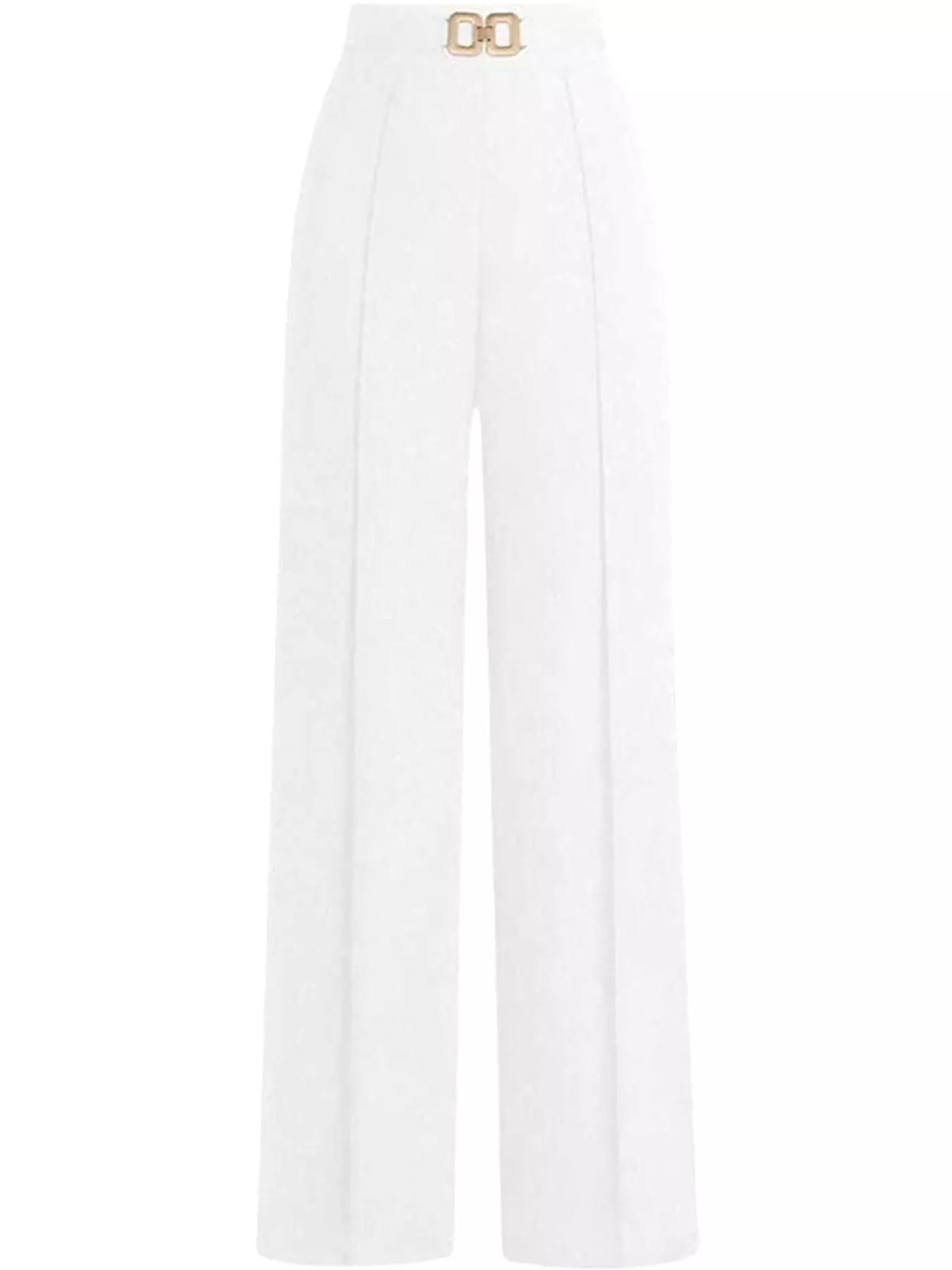 High-Waisted Wide-Leg Pants - White - View 9
