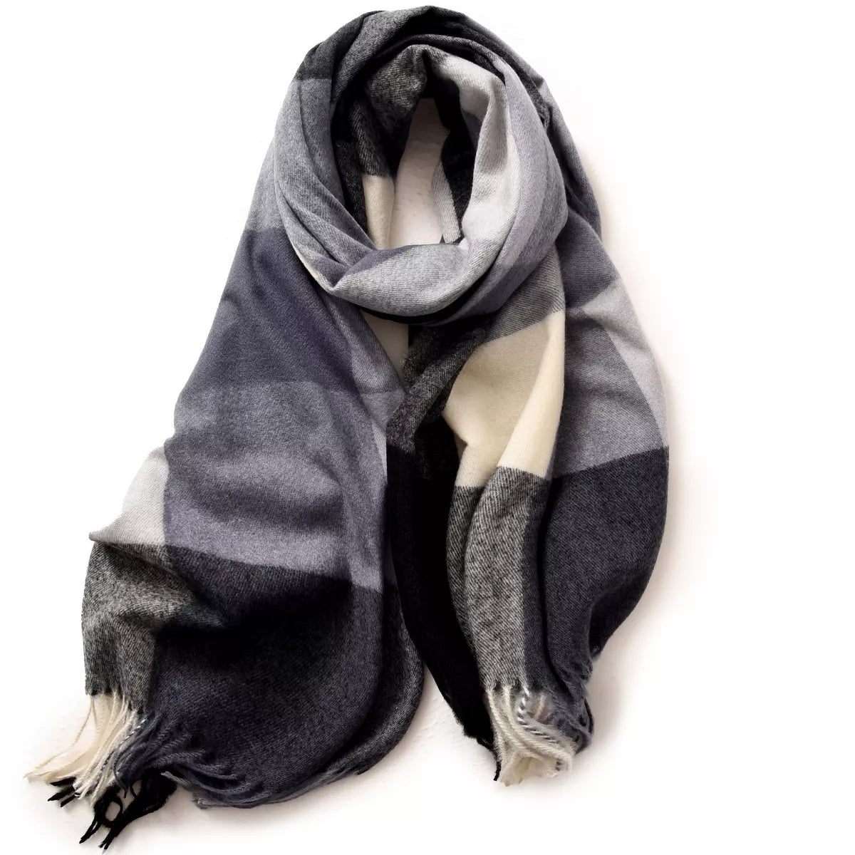 Plaid Fringe Scarf - Style C - View 3