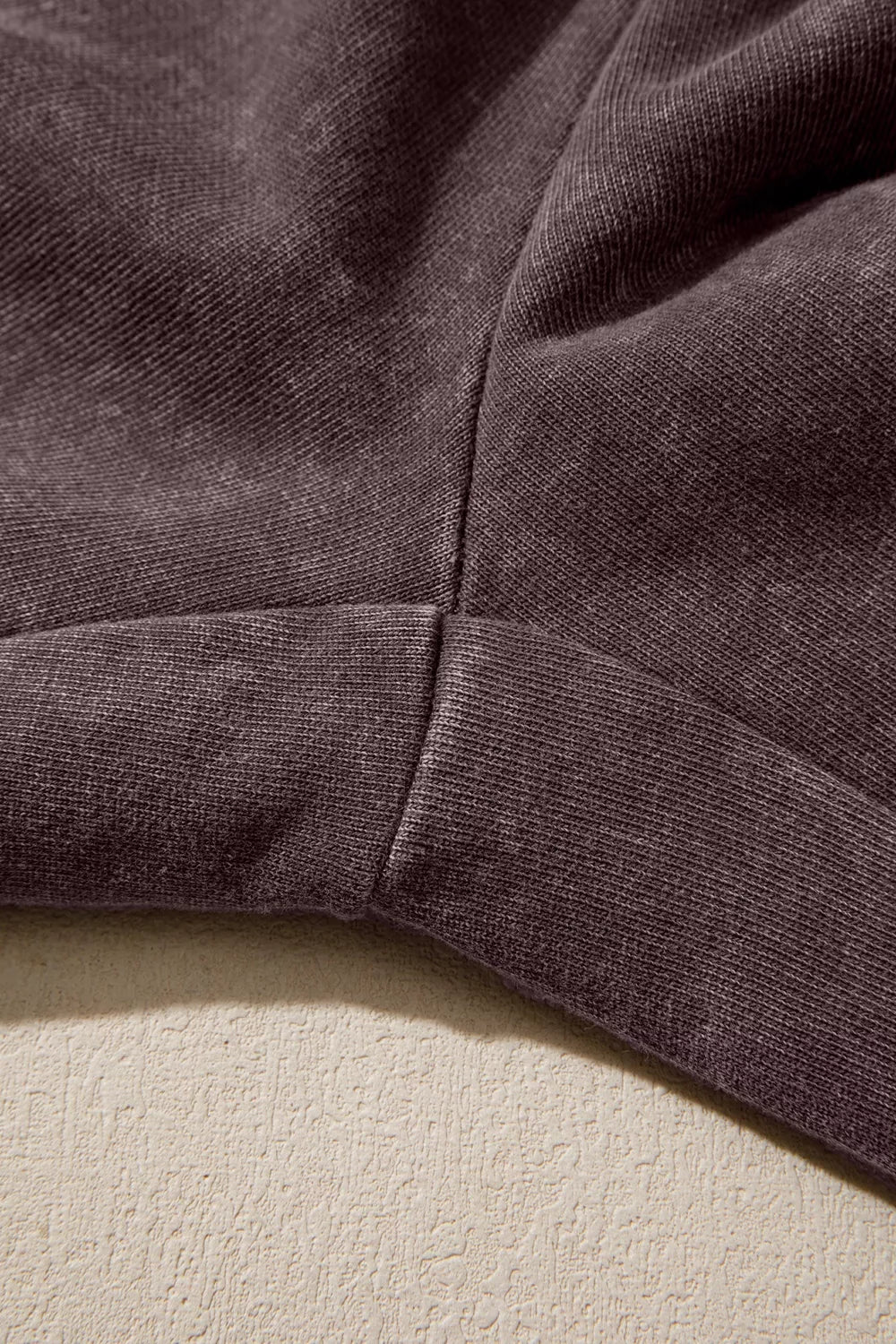 Mineral Wash Elastic Waist Drawstring Tie Detail Cargo Pants - Dark Brown - View 5
