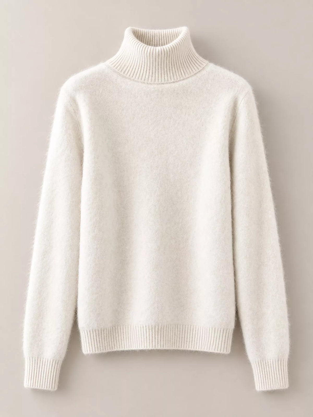 Full Size Turtleneck Long Sleeve Sweater Plus Size - Beige Camel - View 4
