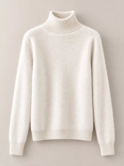 Full Size Turtleneck Long Sleeve Sweater Plus Size - Beige Camel - View 4