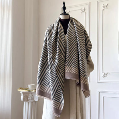 Raw Hem Soft Scarf - Dark Gray - View 1