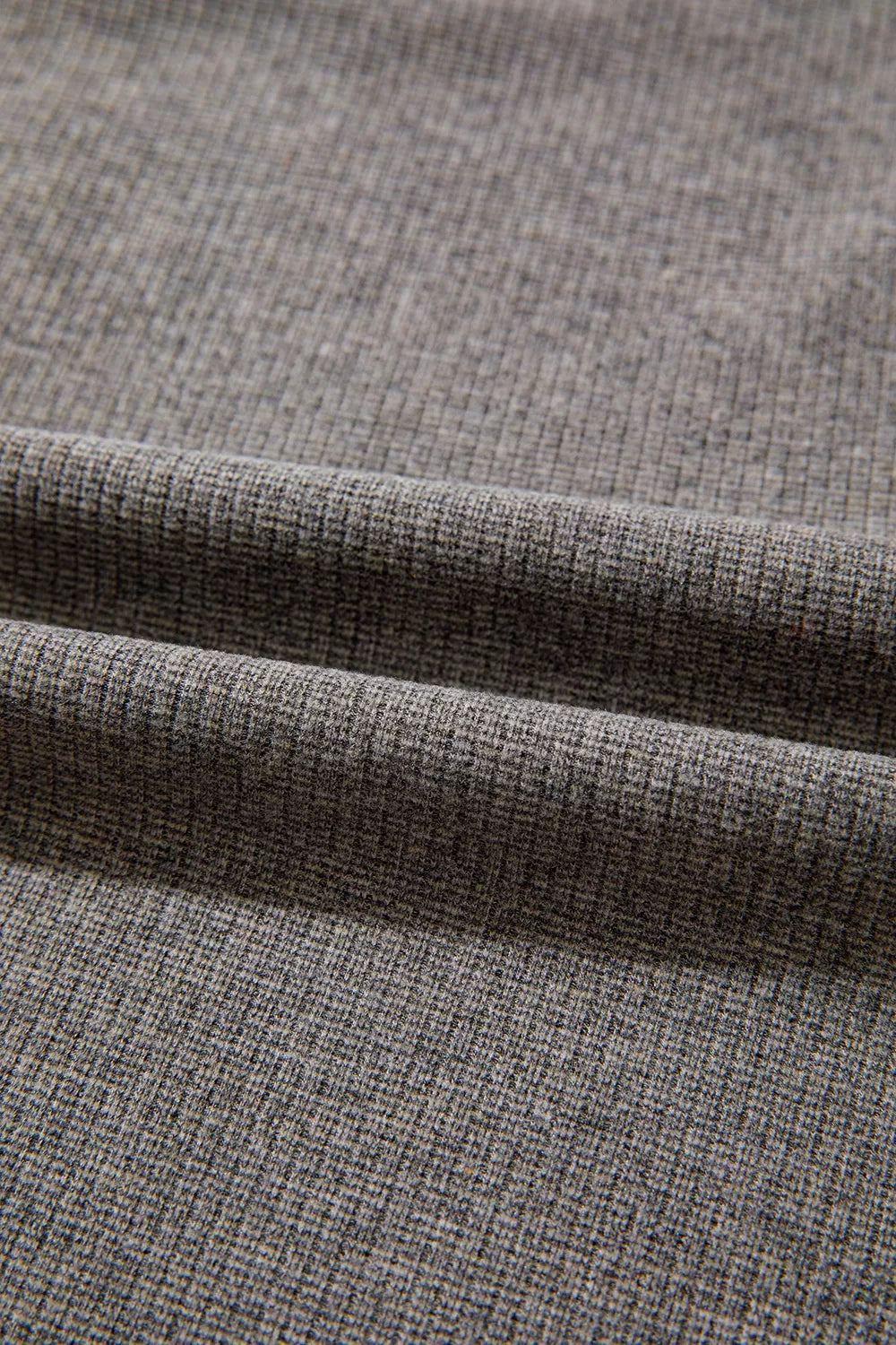 Solid Color Ribbed Lace Trim V-Neck Button Detail Long Sleeve Top - Dark Gray - View 10
