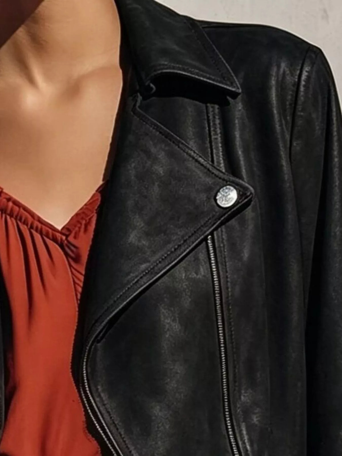 Fringe Hem Zip Up Jacket - Black - View 2