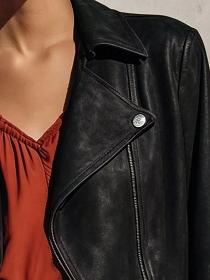 Fringe Hem Zip Up Jacket - Black - View 2