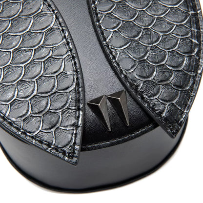 Owl Design Leather Crossbody Bag - Black - View 7