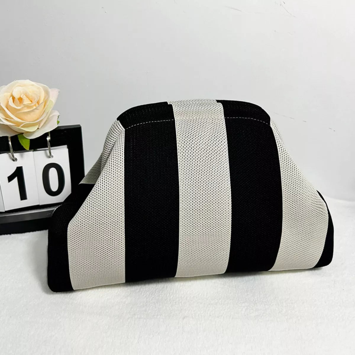 Portable Contrast Knit Clutch - Style B - View 2