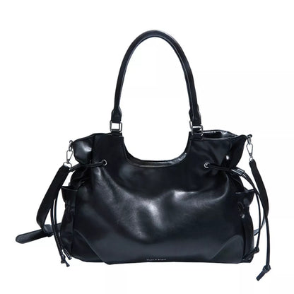 PU Leather Shoulder Bag - Black - View 6