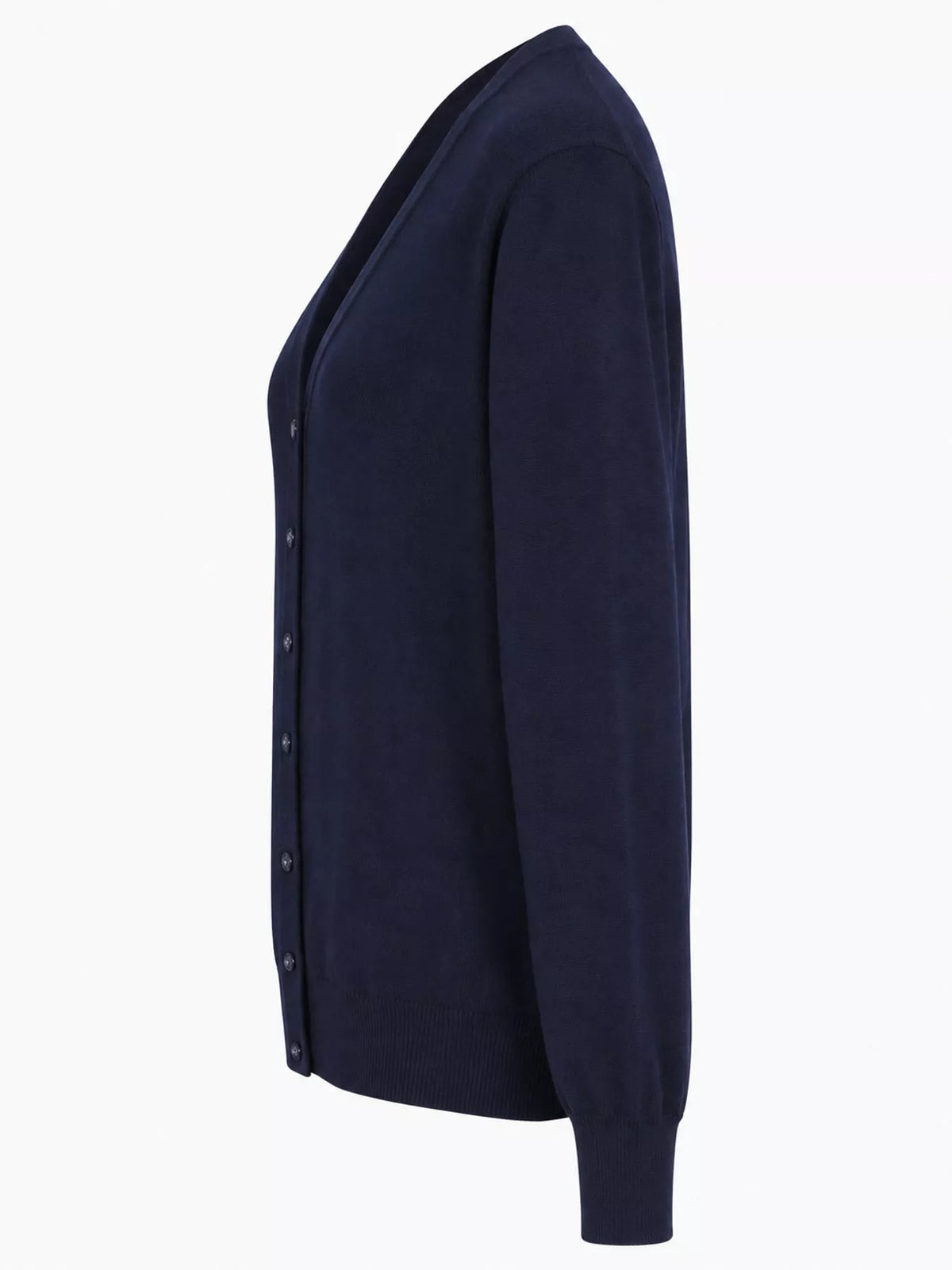Classic V-Neck Button-Down Knit Cardigan - Navy - View 32