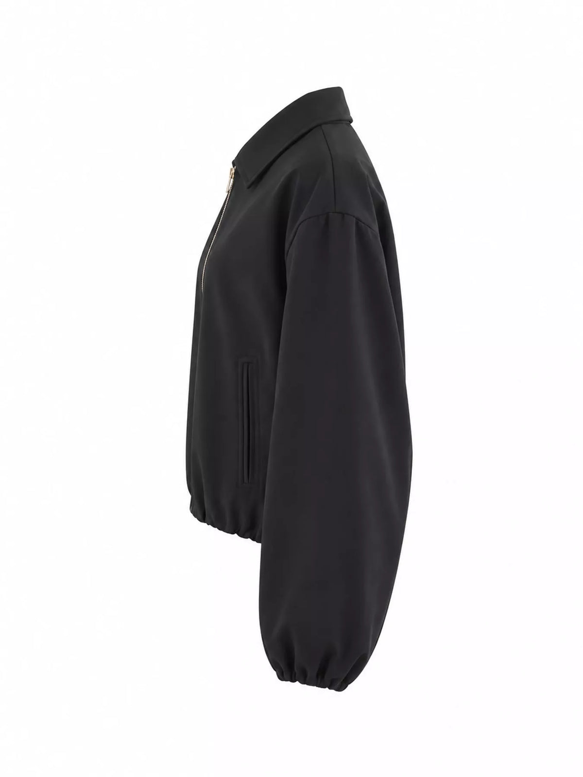 Cropped Zip-Up Jacket - Black - View 2