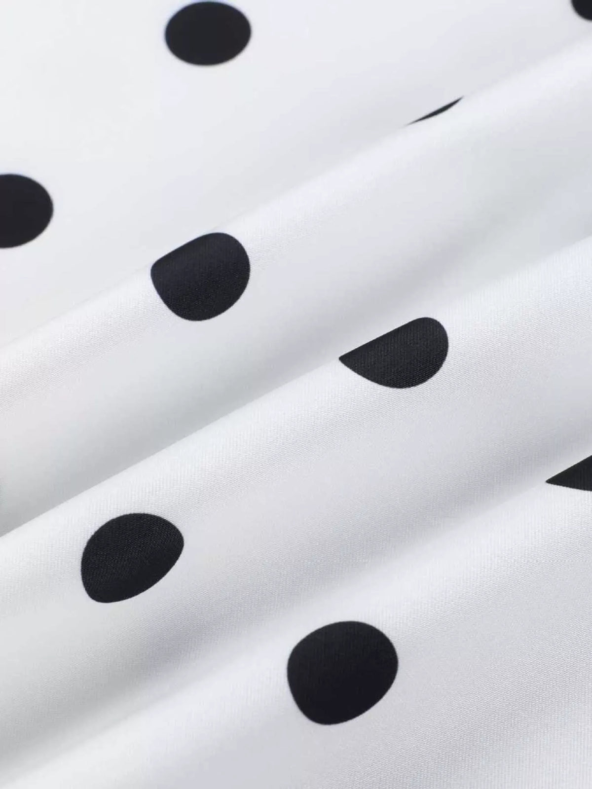 Polka Dot Midi Skirt with Lace Trim - White - View 15